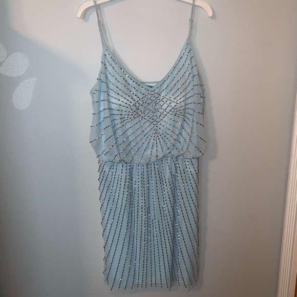 Baby blue sequined dress - Picture 2 of 2